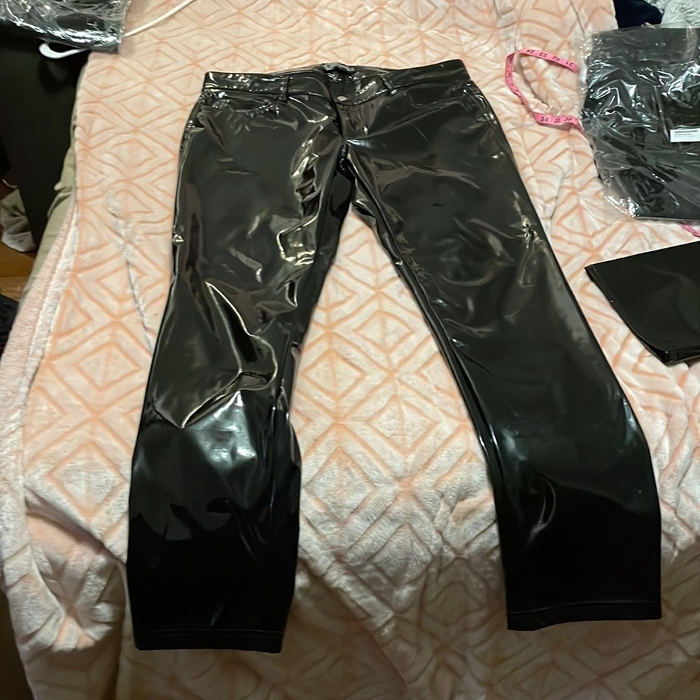 Black men’s pvc pants lip service